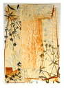 版画/油性木版、コラージュ、手彩 白駒一樹 T-Garden2012-08 現代アート 抽象 送料無料