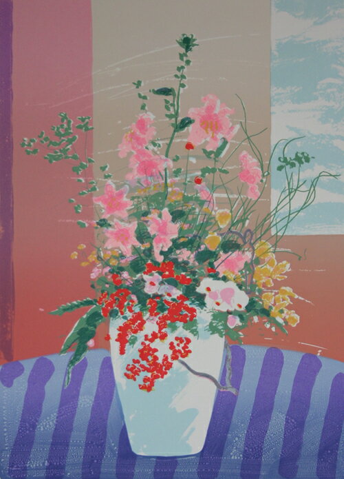 版画/シルクスクリーン 福本吉秀 Fete Day 現代アート 抽象 送料無料