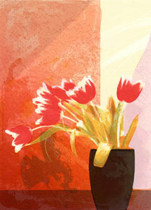 版画/シルクスクリーン 福本吉秀 Window Side 現代アート 抽象 送料無料