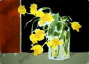 版画/シルクスクリーン 福本吉秀 Yellow Tulip 現代アート 抽象 送料無料
