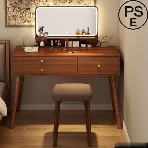 One-Mirror Dressers - ドレッサー ドレッサーテーブル コンパクト 化粧台 木製素材 椅子付き 鏡付き シンプル 美しい ドレッサー ライト付き 鏡台 梳?台 コン
