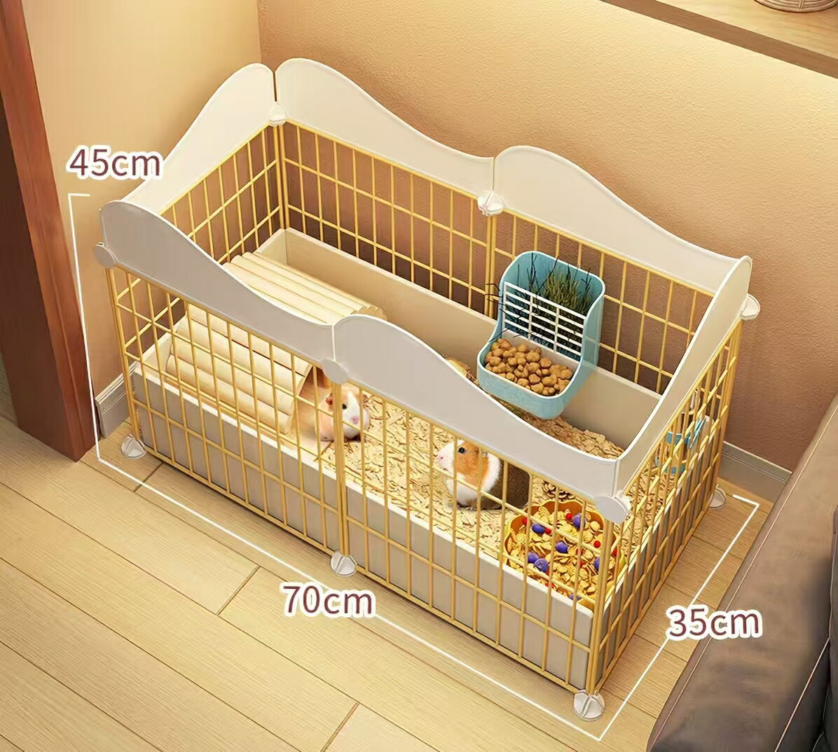 ハムスター ケージ - ハムスターエンクロージャー、モルモットケージ小動物ハッチとエクササイズプレイハウスDIYペットベビーサークル、 2