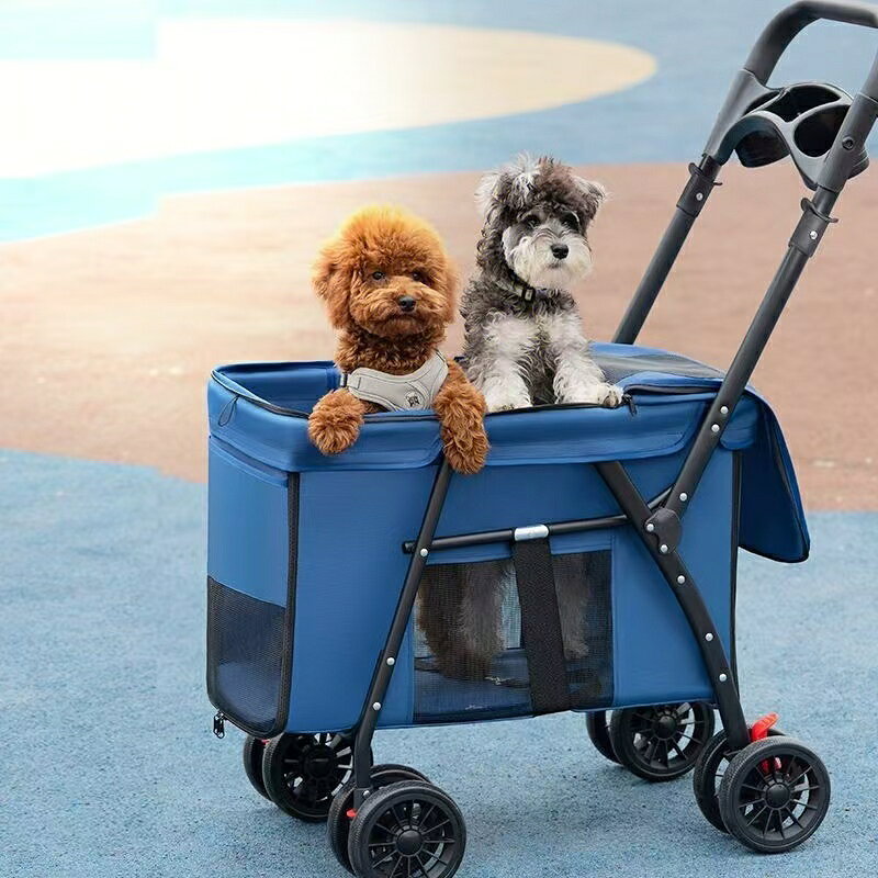 樂天商城 - ペットカート 犬用 犬用ベビーカー ペットバギー 折りたたみ式 犬 カート大型犬 多頭中小型犬?猫折りたたみ ペットベビーカー犬 猫犬兼