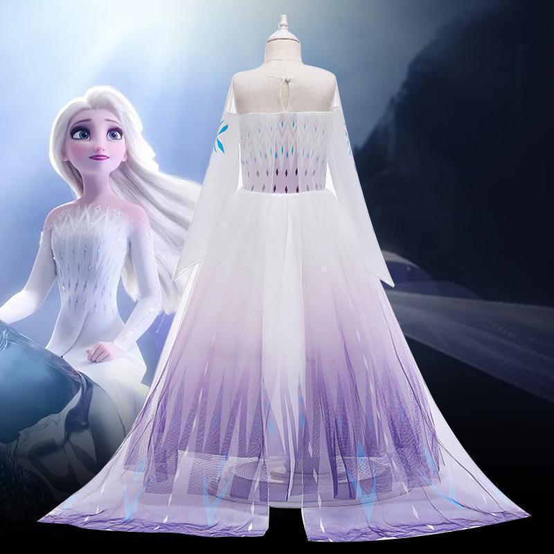 乐天商城 - アナと雪の女王2 新作 エルサ 風 長袖 子供用 ドレス アナ雪 コスプレ 衣装 コスチューム ワンピース キッズ かわいい おすすめ