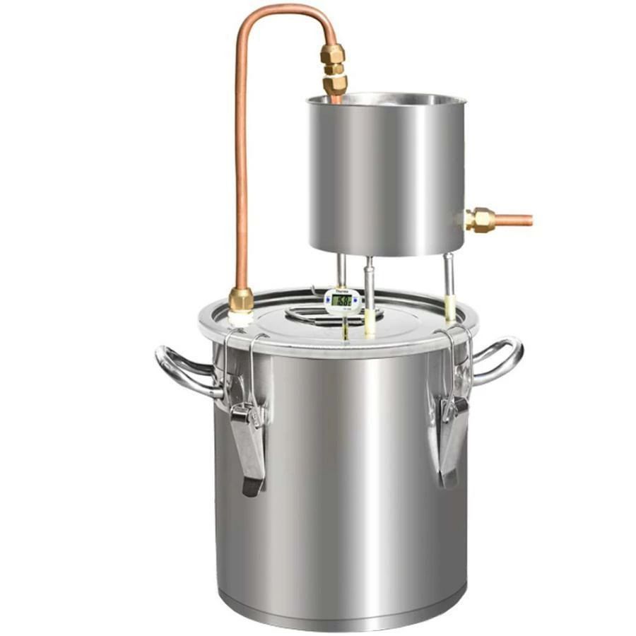乐天商城 - 蒸留器 酒 蒸留水器 銅 12L 精油 芳香 ホーム蒸留器 家庭用 ワイン造りセット ステンレス鋼製 発酵タンク ?磁炉/ガスストーブ/直火タイ