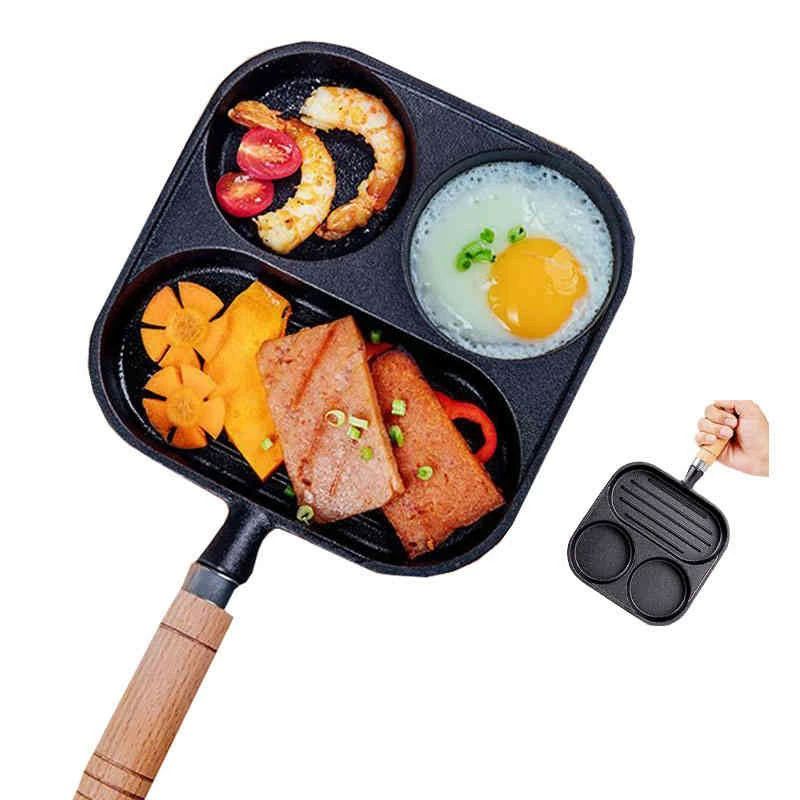 Ih Incompatible - フライパン ih 目玉焼き 時短 朝食 お弁当 フライパン 仕切り付き 子供 ハート型 IHガス対応 一人暮らし 多機能 仕切り