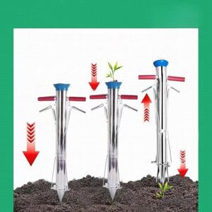樂天商城 - ハンドプランター ステンレス ハンド移植器 移植機 植え付け 苗 育苗 苗植え 軽量 手軽 畑 移植栽培 簡単 農作業 ガーデニング 家庭菜園