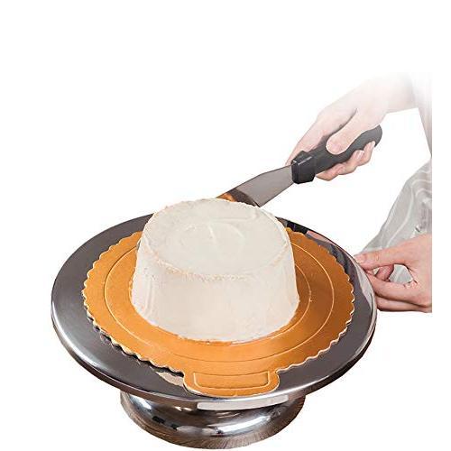 乐天商城 - ケーキ 回転台 ケーキ台 304ステンレス鋼 製菓道具 直径30cm ケーキ作り ケーキ装飾台 滑り止め ケーキスタンド 業務用 家庭用 (ステン