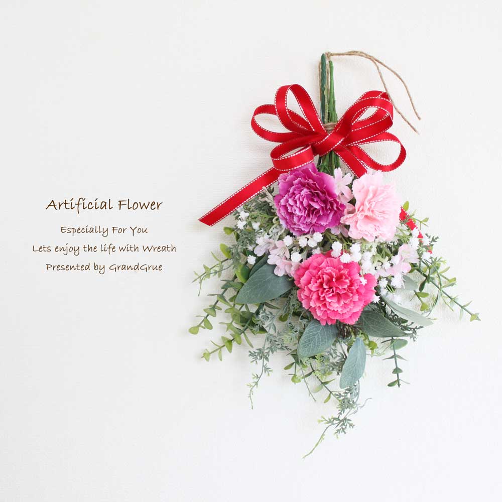 乐天商城 - カーネーション リース スワッグ 玄関飾り 造花