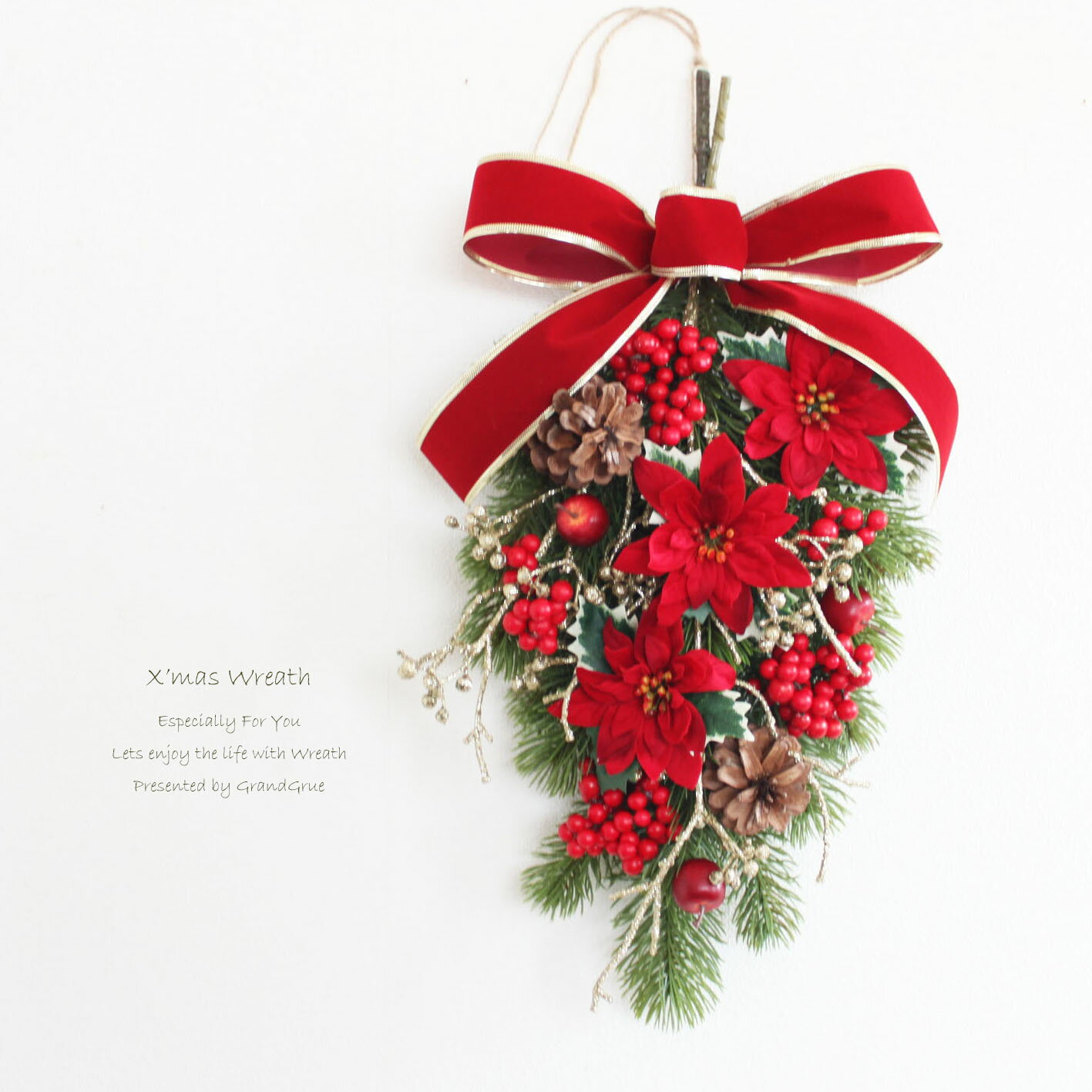 大きなポインセチアレッド系クリスマ...