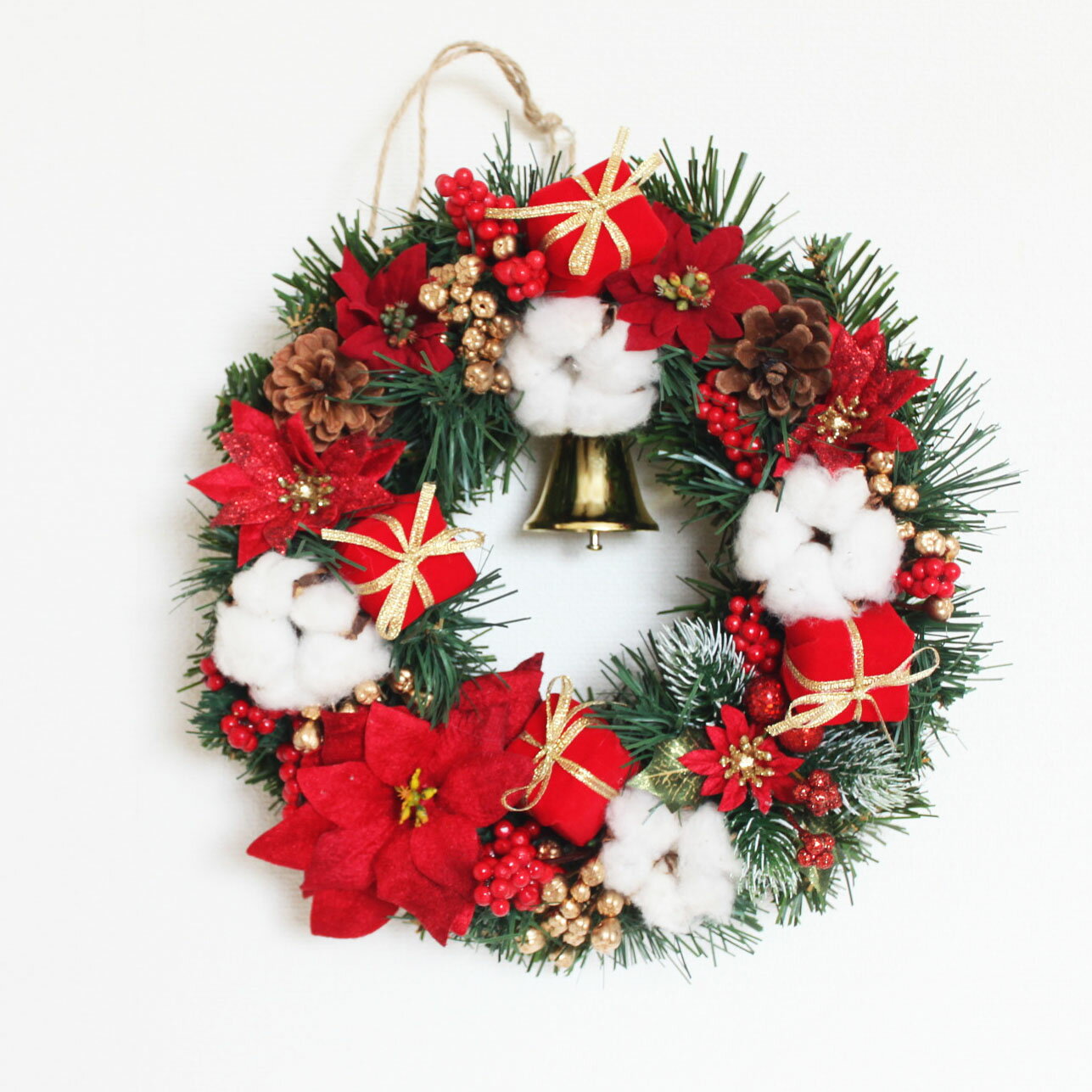 クリスマスリース 直径約23cm X-3392