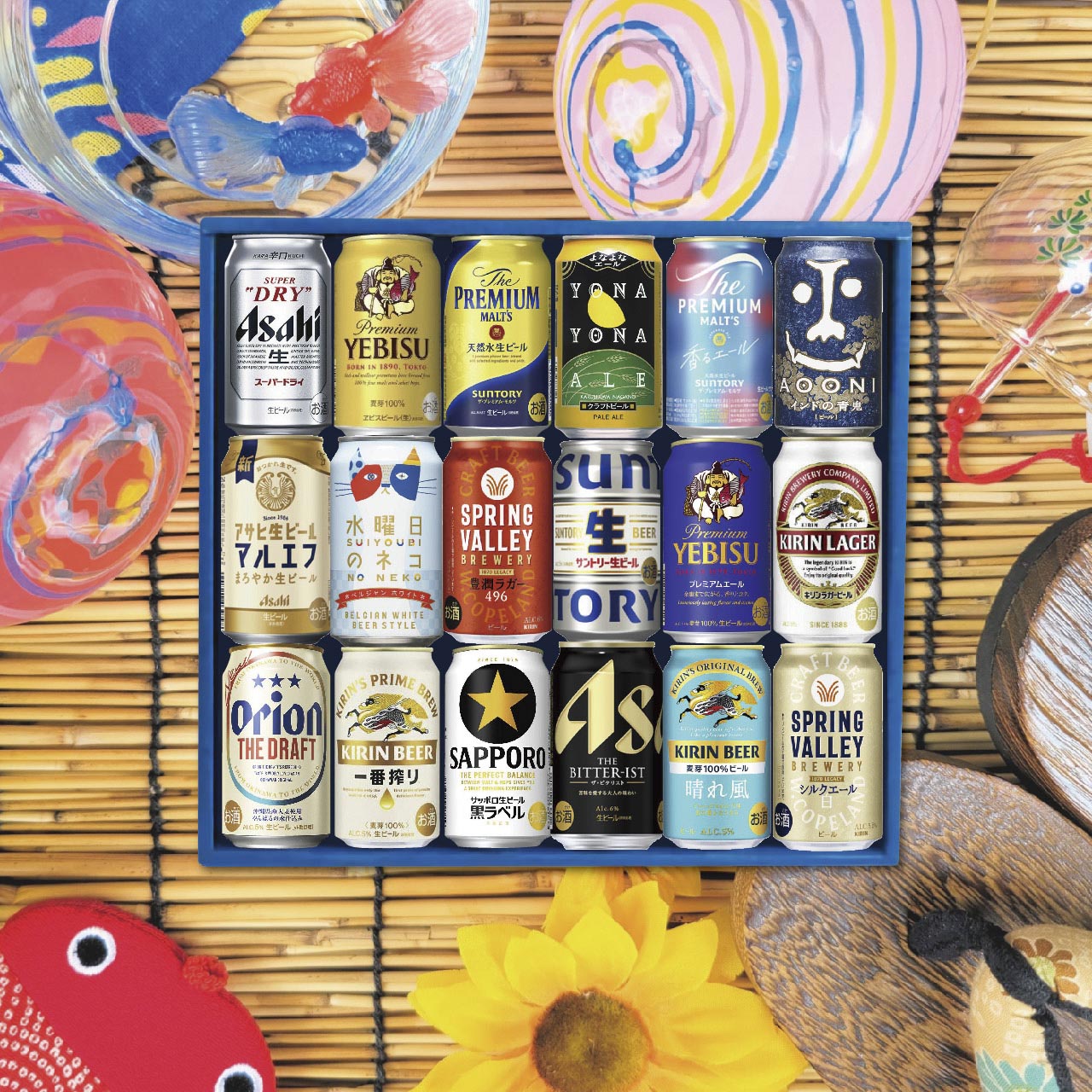 当店オリジナル 厳選！5大国産プレミアムビール 18本セット　★ビールギフト アサヒ サッポロ サントリー キリン ヤッホーブルーイング クラフトビール 贈り物 お中元 お歳暮★