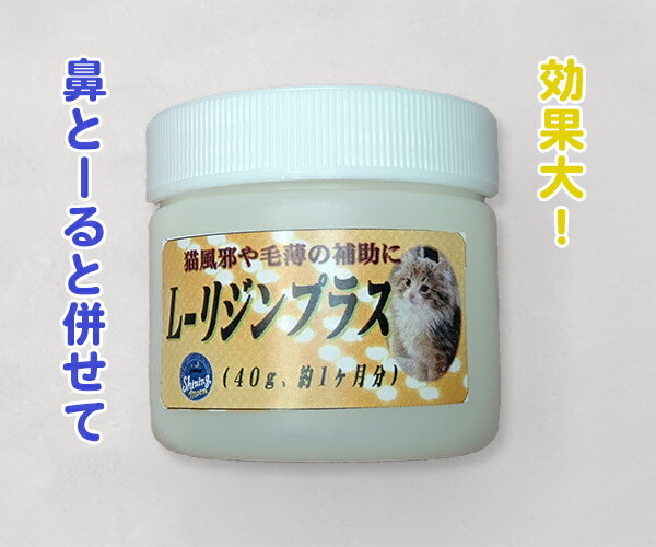 【猫の風邪補助サプリ】L-リジンプラス 40g 顆粒 目と鼻の健康をサポート！オリジナル ミルク味 リジン パウダー 猫 …