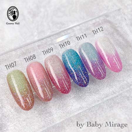 《温度で色が変わる》Baby Mirage サーモフラッシュ TH07~12 3g フラッシュネイル ジェルネイル カラージェル THERMO FLASH【定形外郵便】