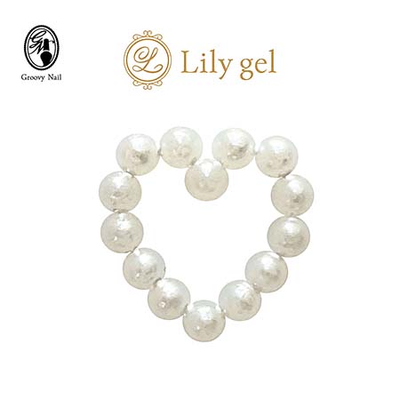 【11日(木)9:59までポイント5倍!!】リリージェル Lily gel パールハートパーツ ホワイト 12個入り ネイ..