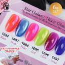 【リボンシールモールドプレゼント】アイスジェル ICE GEL A BLACK スターギャラクシージェル ネオンガラス 3g 6色セット ネオンカラー マグネッ...
