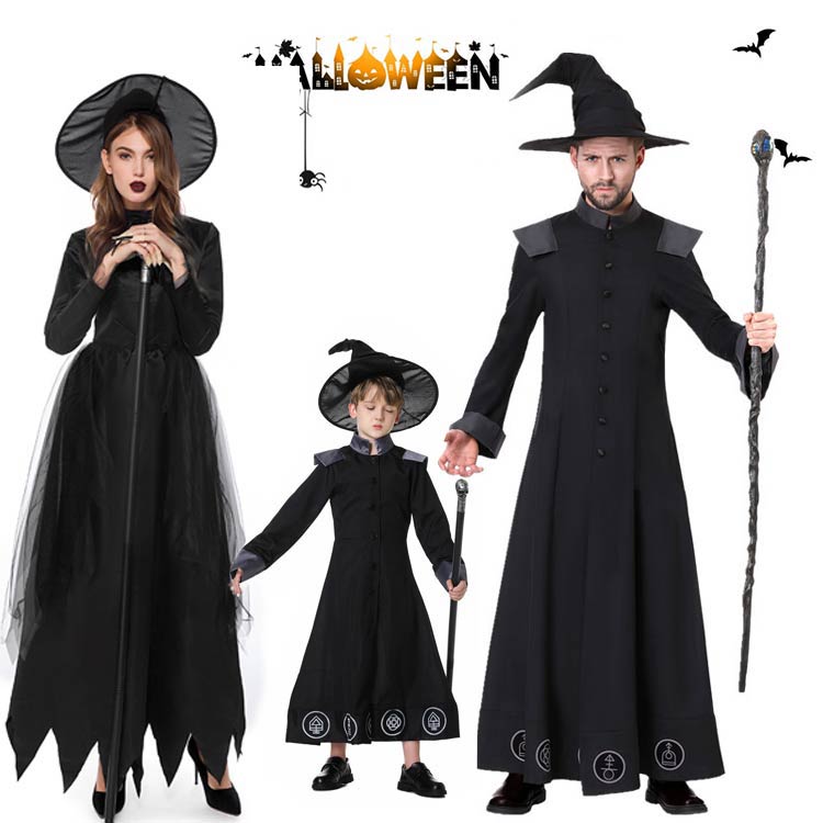 樂天商城 - ハロウィン衣装 仮装 男性 子ども 女性 魔法使い 帽子+ワンピース M L XL 悪魔 パーティー 預言者 コスプレ コスチューム 大人 ハロウィーン 衣装仮装