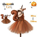 リスのふわふわワンピースセット チュチュ カチューシャとお尻付き ハロウィン 衣装 子供 女の子 コスプレ コスチューム キッズ 仮装 子供服 プレゼント かぶ...