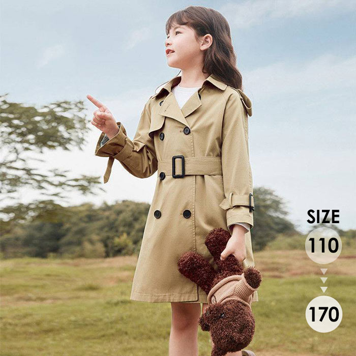 トレンチコート キッズ キッズコート アウター 入学式 発表会 お宮参り 七五三 チェスターコート キッズ服 女の子 子供服 スプリングコート ジャケット ベージュ