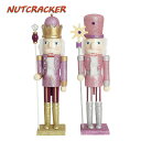 くるみ割り人形 置物 木製 兵士 国王人形 50cm クリスマス nutcracker 新築祝い ピンク 部屋 装飾 結婚式 子供 誕生日プレゼント
