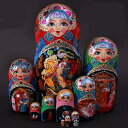 マトリョーシカ ロシア 人形 民芸品 土産物 手作り人形 手描き オブジェ 10個組 インテリア雑貨 洋風 ギフト プレゼント 北欧雑貨 伝統工芸 おもちゃ 飾り 誕生日 キッズ 子供 部屋 クリスマス