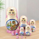 マトリョーシカ ロシア 人形 民芸品 土産物 手作り人形 手描き オブジェ 10個組 インテリア雑貨 洋風 ギフト プレゼント 北欧雑貨 伝統工芸 おもちゃ 飾...