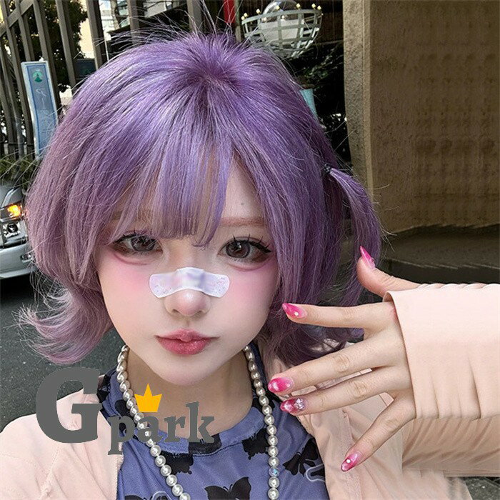 Wigs - フルウィッグ ショート レディース ふんわり前髪 前髪あり かつら ぱっつん前髪 コスプレ 可愛い コスチューム 仮装 大人用 イベント 学園祭 演劇 舞台 学芸会 文化祭 dp124c6c6m7
