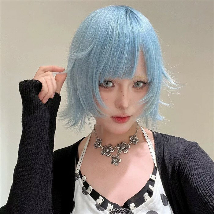 樂天商城 - フルウィッグ ショート レディース ふんわり前髪 前髪あり かつら ぱっつん前髪 コスプレ 可愛い コスチューム 仮装 大人用 イベント 学園祭 演劇 舞台 学芸会 文化祭　dp138c6c6m7