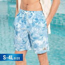 水着 メンズ サーフパンツ ブルー 総柄 S M L 2L 3L 4L 海パン サーフショーツ ボードショーツ ハーフパンツ 大きいサイズ 膝丈 ひざ丈 プール 海 海水浴 サーフィン サウナ おしゃれ 水陸両用 吸水速乾 耐塩素 uvカット ロング