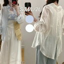 シャツ レディース 長袖 シアーシャツ ゆったり 羽織り 夏 薄手 長袖シャツ サマーシャツ 透け感 トップス 大きいサイズ シアー シースルー シンプル カジ...