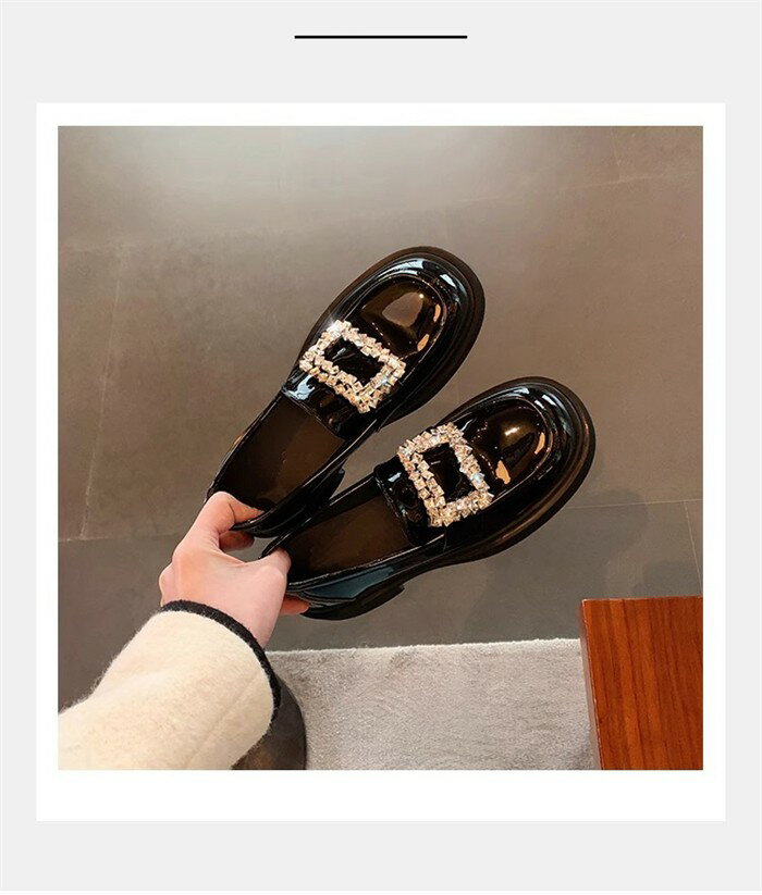 ローファー ビジュー バックル レディース 個性的 厚底 5cmヒール 女の子 可愛い ...