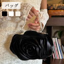 ローズモチーフ パールハンドルバッグ レディース フォーマル 結婚式 二次会 パーティー シャンパン/ホワイト/ブラック 23*12cm