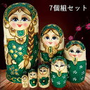 マトリョーシカ ロシア クリスマス 人形 民芸品 土産物 手作り人形 手描き オブジェ 7個組18cm インテリア 雑貨 洋風 ギフト プレゼント 北欧雑貨 伝...
