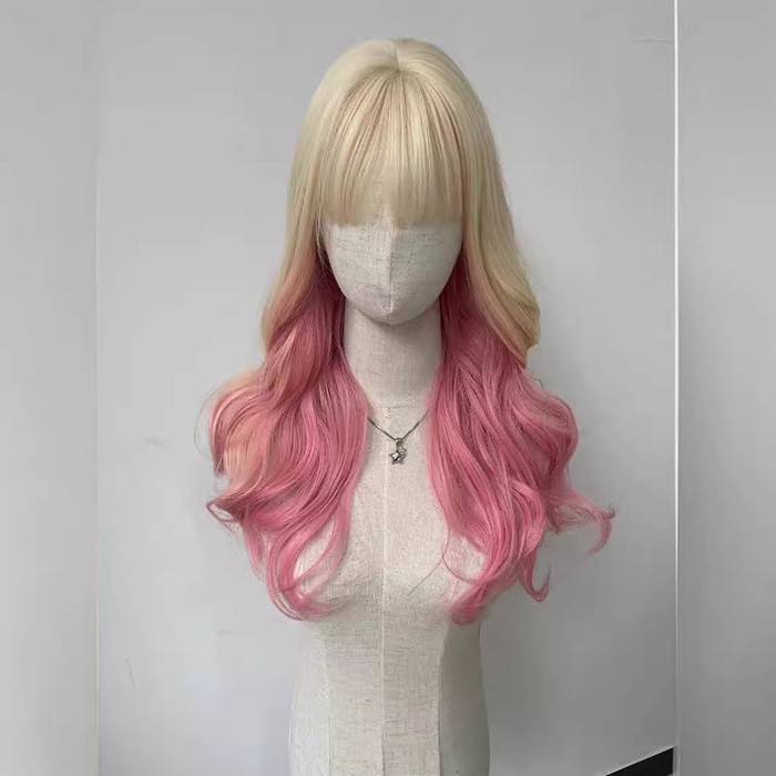ウィッグ レディース フルウィッグ ロング ゴールド ピンク 巻き髪 前髪あり コスプレ 仮装 レディース 個性的 パーティー イベント ロリータ ハロウィン ゴスロリ コスチューム 原宿風 仮装 超自然 かつら wig Lolita 小顔 文化祭 学園祭 dp014m6m6lc