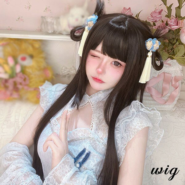 クラゲヘア ウィッグ レディース フルウィッグ ショート ロングに組み合わせる ストレート 黒髪 ブラック 可愛い かわいい 大人用 コスプレ ロリータ ゴスロリ コスチューム 原宿風 仮装 超自然 かつら wig Lolita 小顔 文化祭 イベント 学園祭 ハロウィン