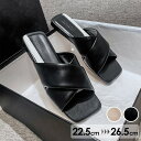 ★250円OFFクーポン配布中★ミュール クロスストラップ お洒落なサンダル 歩きやすい ローヒール サンダル レディース 夏 ベルト 靴 女性 大人 美脚 シ...