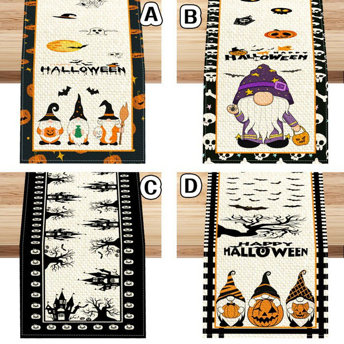テーブルランナー 長方形 ホリデー装飾 不気味な恐ろしいゴーストパンプキンテーブルランナー ハロウィン用 屋内 屋外 ダイニングテーブルの装飾 様式4 テーブル用 ダイニングテーブルデコレーション 33*183cm 3