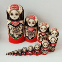 人形 民芸品 マトリョーシカ ロシア 土産物 手作り人形 手描き オブジェ 15個組 インテリア雑貨 洋風 ギフト プレゼント 北欧雑貨 伝統工芸 おもちゃ 飾り 誕生日 キッズ 子供 部屋 ハロウィン クリスマス