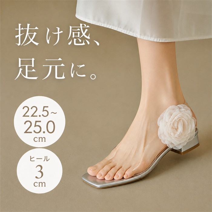 クリアサンダルレディースローヒール...