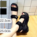 ★250円OFFクーポン配布中★ウェッジソール スポーツサンダル 厚底 レディース かわいい オシャレ 脚長 大きいサイズ 小さいサイズ ヒール5cm レジャー...