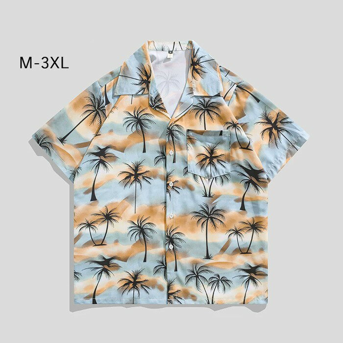 樂天商城 - アロハシャツ メンズ レディース 半袖 開襟シャツ 派手 柄シャツ リゾートシャツ 夏服 大きいサイズ ハワイ風 カジュアル シャツ アロハ 開襟 ペアルック ストリート 男女兼用 お揃い シンプル ハワイアン M L XL 2XL 3XL mc083zbzbm7