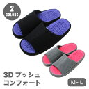 スリッパ 足裏形状 3D立体インナーソール 凹凸形状に突起 刺激 足裏(3)