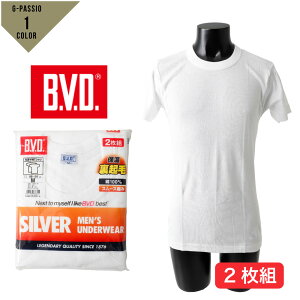 【送料無料】BVD 丸首半袖 裏起毛 Tシャツ 2枚組 メンズ 綿100％ スムース 保温 2P インナー 肌着 紳士 ホワイト