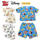 ディズニー トムとジェリー ベビー 半袖 上下 Tシャツ メッシュ 綿100% 男の子 女の子 パジャマ ガーゼ ミッキー ミニー キャラクター かぶり 総柄 ...