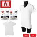 B.V.D. U首 半袖 Tシャツ メンズ 紳士 2枚組 アンダーウェア 肌着 インナー 下着 アンダーウェア セット 綿100% 丈夫 長持ち G014A