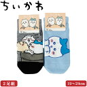 ちいかわ 靴下 2足組 19-24cm レディース キッズ ソックス 婦人 女性 女児 男児 子ども スニーカー丈 ハチワレ うさぎ ナガノ キャラクター 伸び...