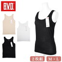 B.V.D. BVD レディース 婦人 2枚組 タンクトップ インナー 肌着 女性 吸水速乾 綿 抗菌 防臭 無地 ホワイト ブラック ベージュ