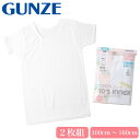 GUNZE グンゼ キッズ 子供 半袖シャツ 綿100% ガールズ 女児 インナー 肌着 抗菌防臭 部屋干し対応 2P 2枚組 無地 ホワイト 白 100 11...