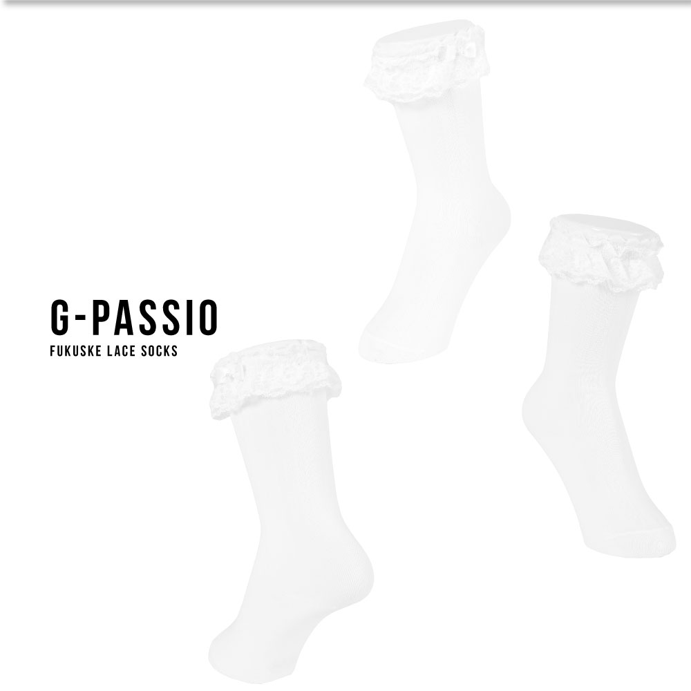 hukuske 福助 レース ソックス キッズ 靴下 子ども クルー丈 フリル 入学式 卒業式 結婚式 冠婚葬祭 可愛い リボン 量産型 地雷 ロリータ ブラック ホワイト