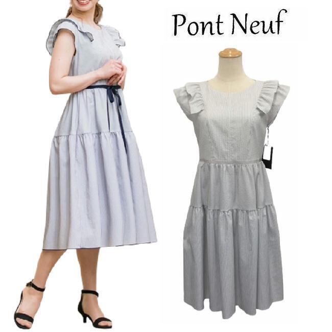 ポンヌフ ワンピース ティアードワンピース BA1066 セブリーヌ ベージュ ホワイト Pont Neuf 大人かわいい服 ミセス レディース キレイメ 30代 40代 50代 60代 大人スタイル 若見え 働く女子 通勤コーデ 大人スタイル 若見え 洋服